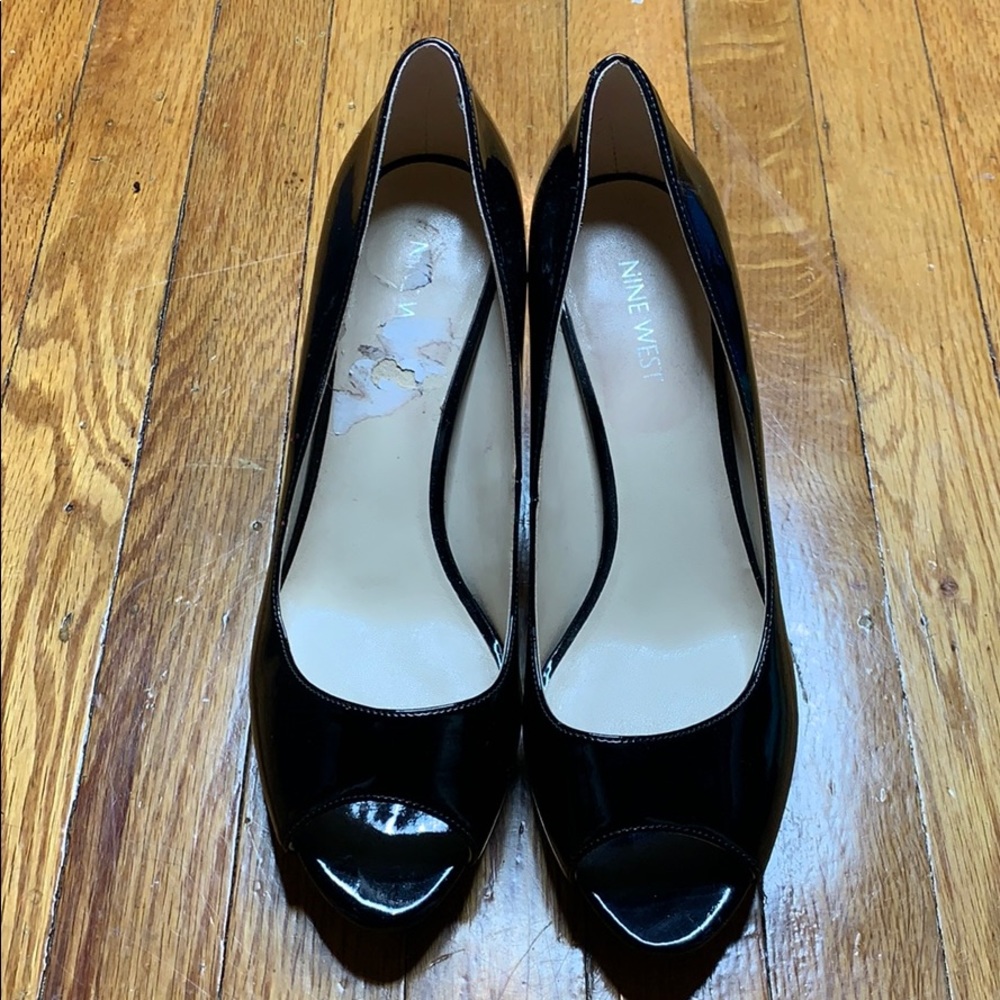 Nine West Patent leather platform peep-toe